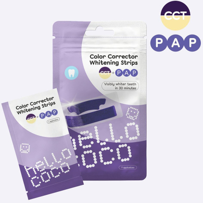Shirita zbardhuese Hello Coco Whitening Strips, PAP, 14 copë, vjollcë