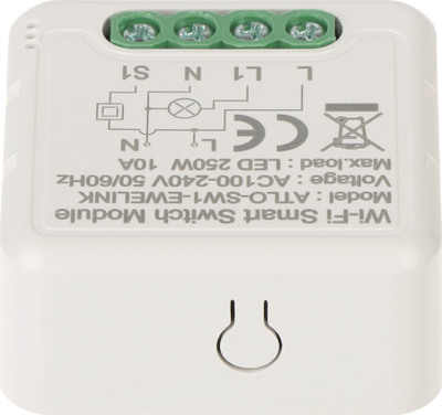 Kontrollues ndriçimi Atlo SMART ATLO-SW1, Wi-Fi 2.4GHz, aplikacion eWeLink, i bardhë