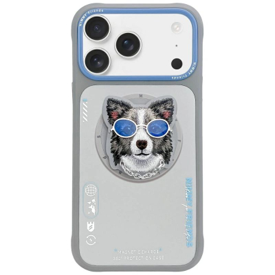 Mbulesë telefoni Nimmy Glasses Cool Dog, MagSafe, për iPhone 17 Pro, gri