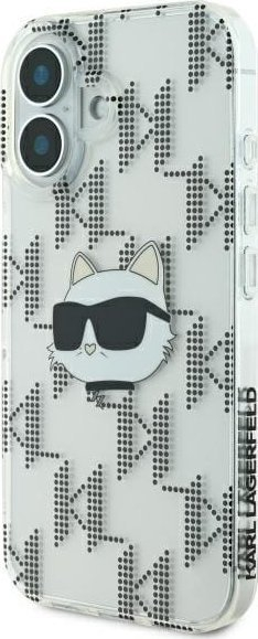 Mbulesë telefoni Karl Lagerfeld KLHCP16SHKLPCHT, për iPhone 16 6.1", e tejdukshme, e fortë