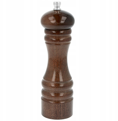 Mulli me dorë për kripë dhe piper, prej druri, 24 cm, kafe