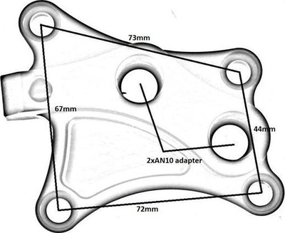 Adapter ftohësi vaji Turboworks për Nissan 200SX me motor CA18DET, AN10