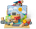 Сет дрвени игри Melissa и Doug Blockables Vehicles, градежни блокови, различни возила, многуобоен