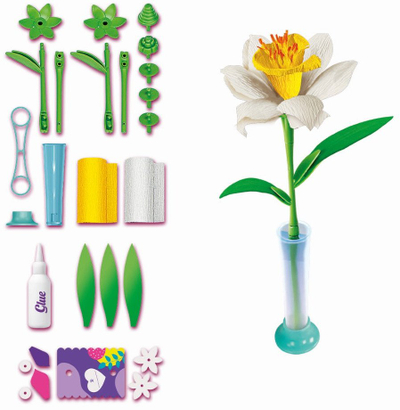 Set kreativ për lule Clementoni Make Your Flower Daffodil, 2 lule, për kalamaj 7+