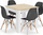 Set tavoline Square 80x80 Oak Sonoma me 4 karrige Osaka, dru, e zezë