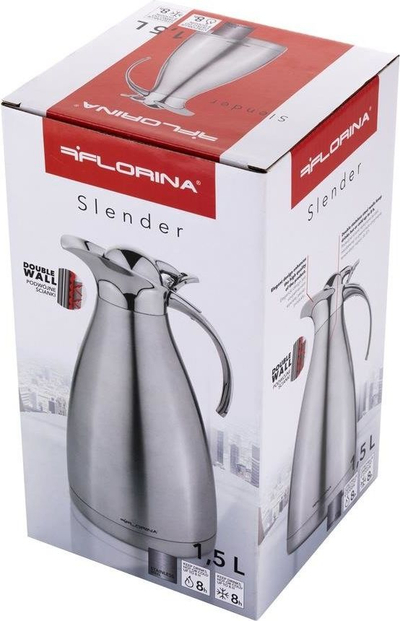 Termus Florina Conference Slender, 1.5L, çelik inox, argjendt