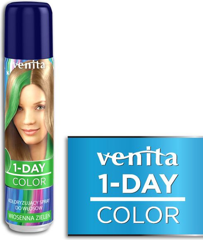 Sprej i përkohshëm për flokë Venita 1-Day Color Nr. 3, 50 ml, jeshile Spring Green