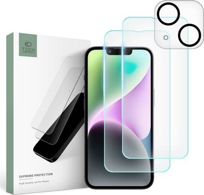 Xham mbrojtës Tech-Protect Supreme Set për iPhone 14, xham i temperuar, transparnet