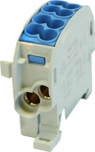 Bllok shpërndarës Simet SCB 25 SIMBLOCK 80110, 1000V, për montim në shinë TS 35, blu