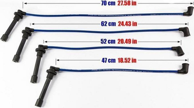Kabllo ndezjeje PowerTEC, për Honda CRV ACCORD CIVIC 1994-2006, silikon sportive, të kuqe