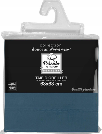 Jastëkmbështetëse Douceur d’Intérieur Percaline, për jastëk cilindrik, blu