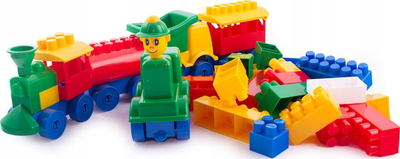 Set kockash plastike Chest With Blocks, 182 pjesë, me kuti ruajtëse