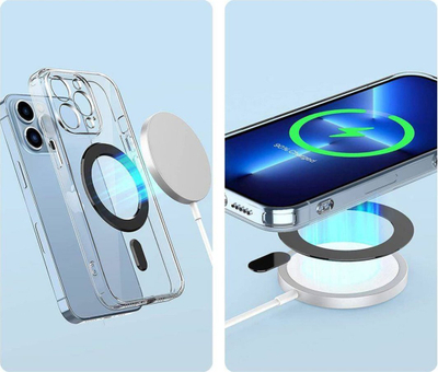 Unazë magnetike telefoni 4kom.pl Magmat MagSafe, universale, ngjitëse, e zezë