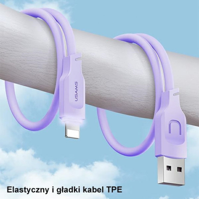 Kabllo USB Usams Lithe Series US-SJ565, USB A në Lightning, 1.2 m, jeshile