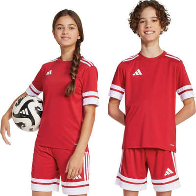 Bluzë sportive për kalamaj adidas Squadra 25 Jr JJ0051, poliester, e bardhë