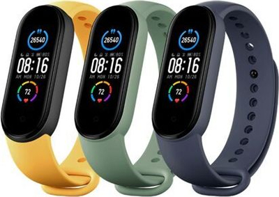 Set rripa për matës aktiviteti Xiaomi Mi Smart Band 5, 3 copë, i kaltër/verdhë/gjelbër 