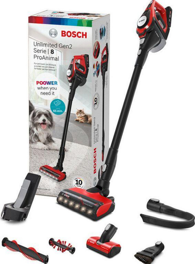 Shtupë me avull Bosch BBS8214PET, 18V, e zezë / e kuqe