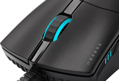 Гејминг глушец Corsair Sabre RGB Pro Champion Series, 18000 DPI, со кабел, црн