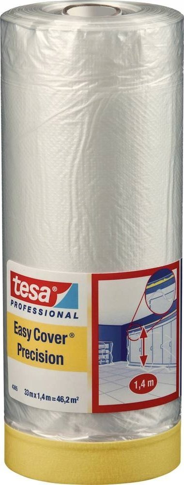 Заштитна фолија за бојадисување Tesa Easy Cover 4365, 14m, 55cm, транспарентна