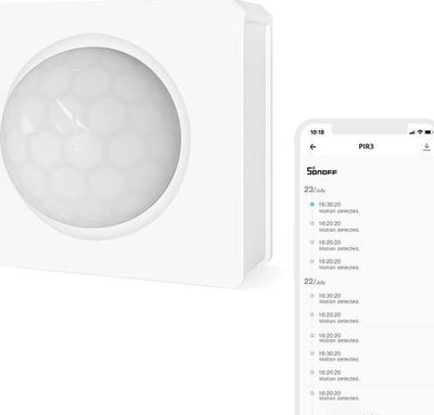 Sensor lëvizjeje Sonoff PIR3-RF, PIR, RF 433MHz, i bardhë