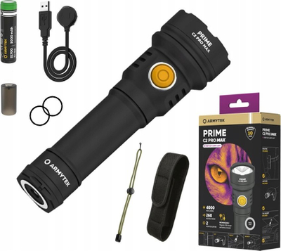 Elektrik dore Armytek Prime C2 Pro Max, 4000 lm, USB magnetik, i bardhë