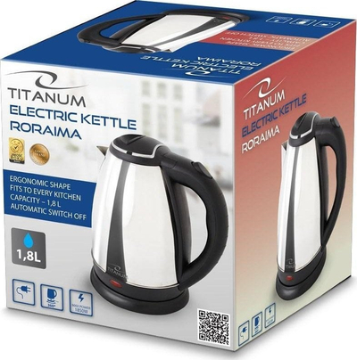 Çajnik elektrik Titanum Roraima TKK102S, 1.8L, 1800W, argjendtë