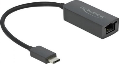 Adapter USB Delock 66645, USB C në RJ45, i zi