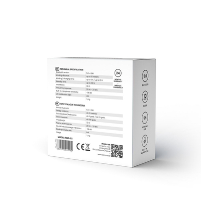 Dëgjuese Savio TWS-03, Wireless, të zeza / të hirta
