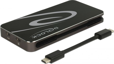 Docking station USB C Delock 87773, 4K, 3 porta video, gri