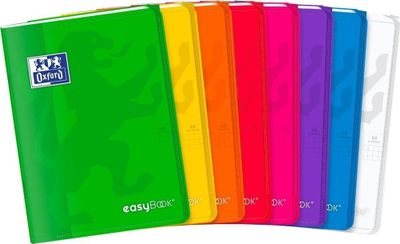 Bllok shënimesh Oxford Easybook, A5, 60 fletë me katrorë, set 8 copë, shumëngjyrësh