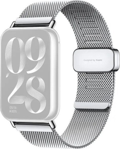 Rrip dore Xiaomi Milanese Quick Release për Smart Band 8 Pro, magnetik, argjendtë