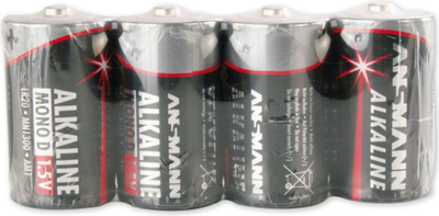 Bateri alkaline Ansmann Red-Line 5015581 D, 1.5V, set 4 copë