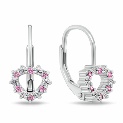 Vathë për femra Brilio Silver Heart EA1235WP, të argjendtë/ rozë