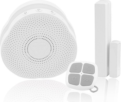 Sistem alarmi sigurie Olympia Secure AS 302, me sensor dere/dritare, me telekomandë SOS, i bardhë
