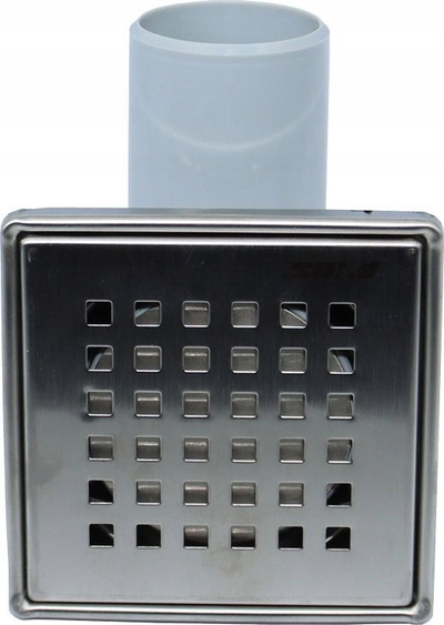 Shkarkues dyshemeje Axus 10x10 cm, trap i thatë, inoks mat, gri