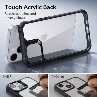 Kapak telefoni ESR Air Armor për iPhone 14 Plus, transparent, me kornizë të zezë