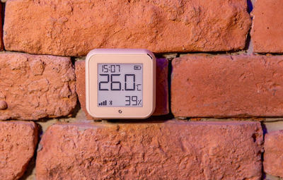 Sensor temperature dhe lagështie Shelly Plus H&T G3 M, Wi‑Fi dhe Bluetooth, mocha