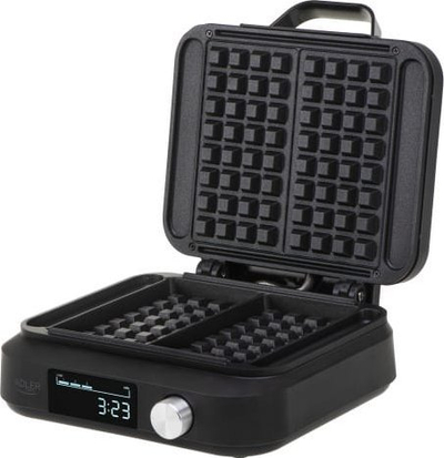 Aparat për waffle, 2200W, 2 waffle të mëdhaja, 6 shkallë pjekjeje, i zi