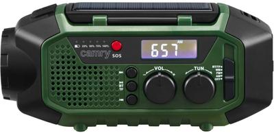 Итно радио Camry Solar CR1173, FM AM SW, power bank 4000mAh, LED, Bluetooth, зелено