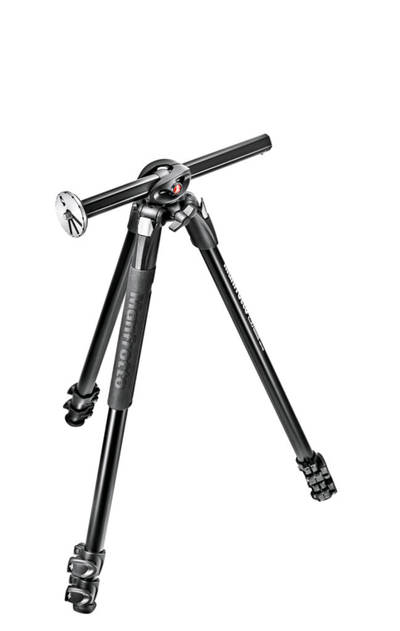 Tripod Manfrotto 290 Dual MK290DUA3-3W, alumin, me kokë 3 drejtime, i zi