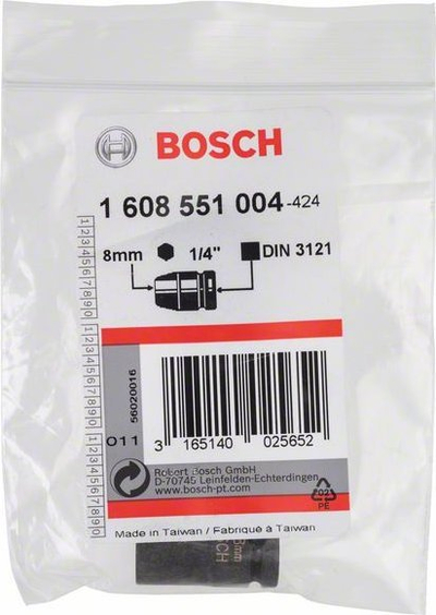 Fole çelësi Bosch 1608551004, 8mm, 1/4", e zezë