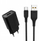 Karikues muri Denmen DC01, 2.4A 12W, me kabllo USB Type C, i zi