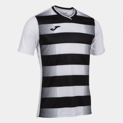 Bluzë sportive për burra Joma Europa V, poliester, bardh e zi