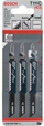 Tehe sharrë pendël Bosch T111C, set 3 copë, për dru