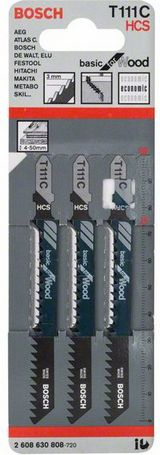 Tehe sharrë pendël Bosch T111C, set 3 copë, për dru