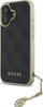 Këllëf telefon Guess 4G Charms, për iPhone 16 Plus 6.7", lëkurë eco, i zi