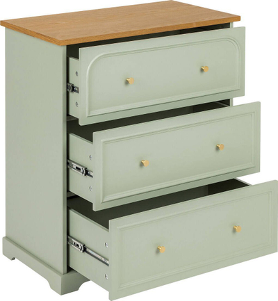 Komodë Atmosphera Mohéa, 3 sirtarë, celadon green
