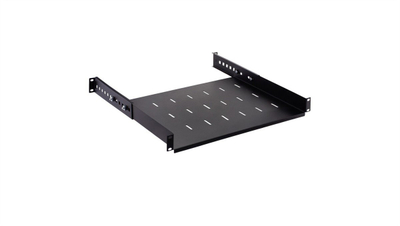 Raft i rregullueshëm RACK 19" STALFLEX, 1U, 350mm, i zi