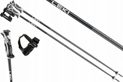 Shkopinj skish Leki Bold Lite S, 120 cm, alumini, gri e zezë edhe blu