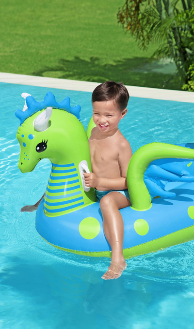 Надувачки душек за деца Bestway Dragon Ride On, до 45 kg, повеќебоен